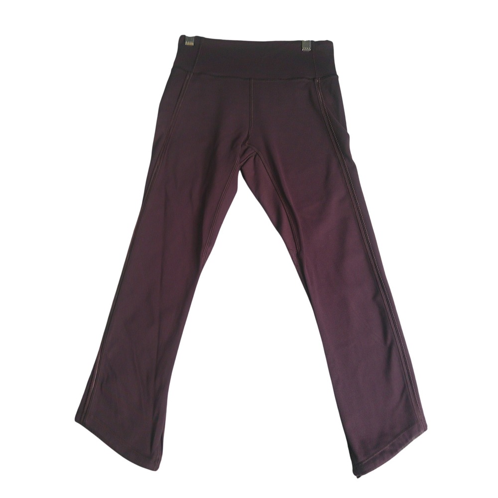 Lululemon Plum Purple Scalloped Hem Crop Leggings High Rise Yoga Pants Size 4